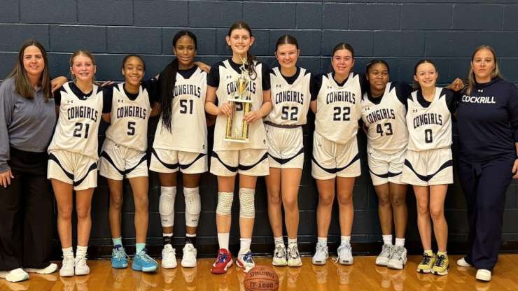 Cockrill Middle School/ 7th Grade Hoop Fest Tournament Champions – JEBBS student no. 51 Jasmine Bedford Averaged 21 points in 3 games.