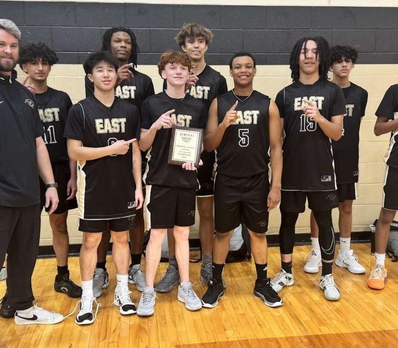 Plano East JV Boys Basketball Team - Champions Of The Keller Central Basketball Tournament/ JEBB student Julian Malone no. 5