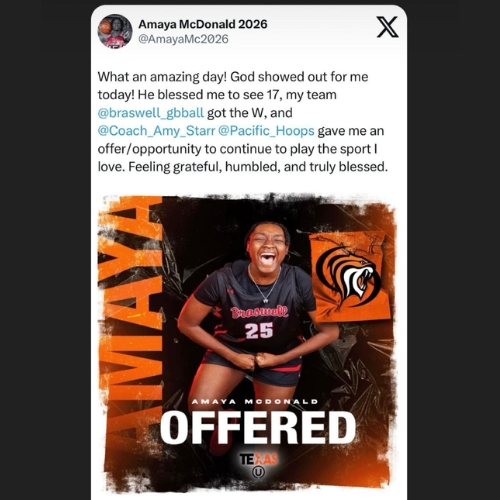 Amaya McDonald Gets a Scholarship Offer from University of the Pacific