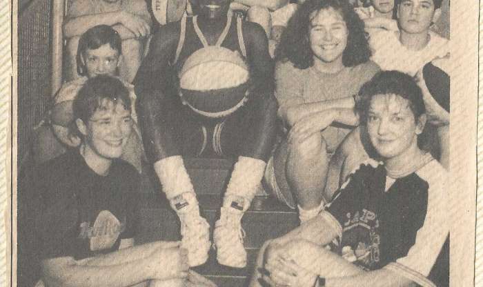 Coach Brown Visits Schools After His Pro Team Won The National Championship In 1988